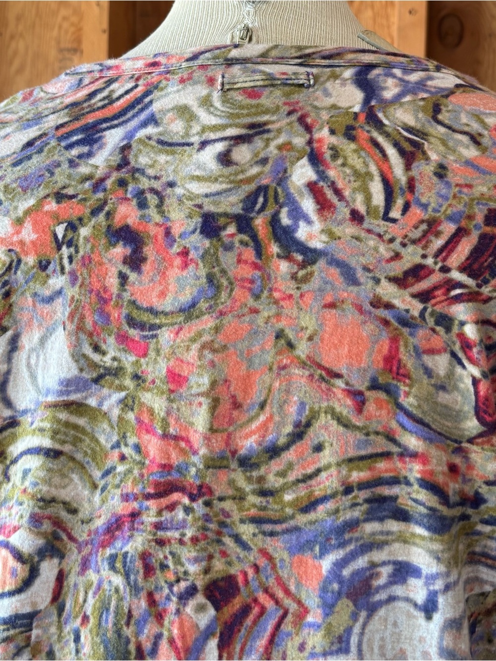 Simply Vera Abstract Multicolor Long Sleeve Pullover Top 100% Cotton Top Size XL - Picture 6 of 8